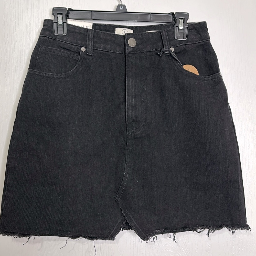 Cotton On A-Line Re-Made Mini Denim skirt distressed women’s size 8
